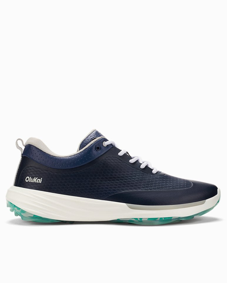 Men's OluKai Mākena Waterproof Golf Shoes - Mood Indigo