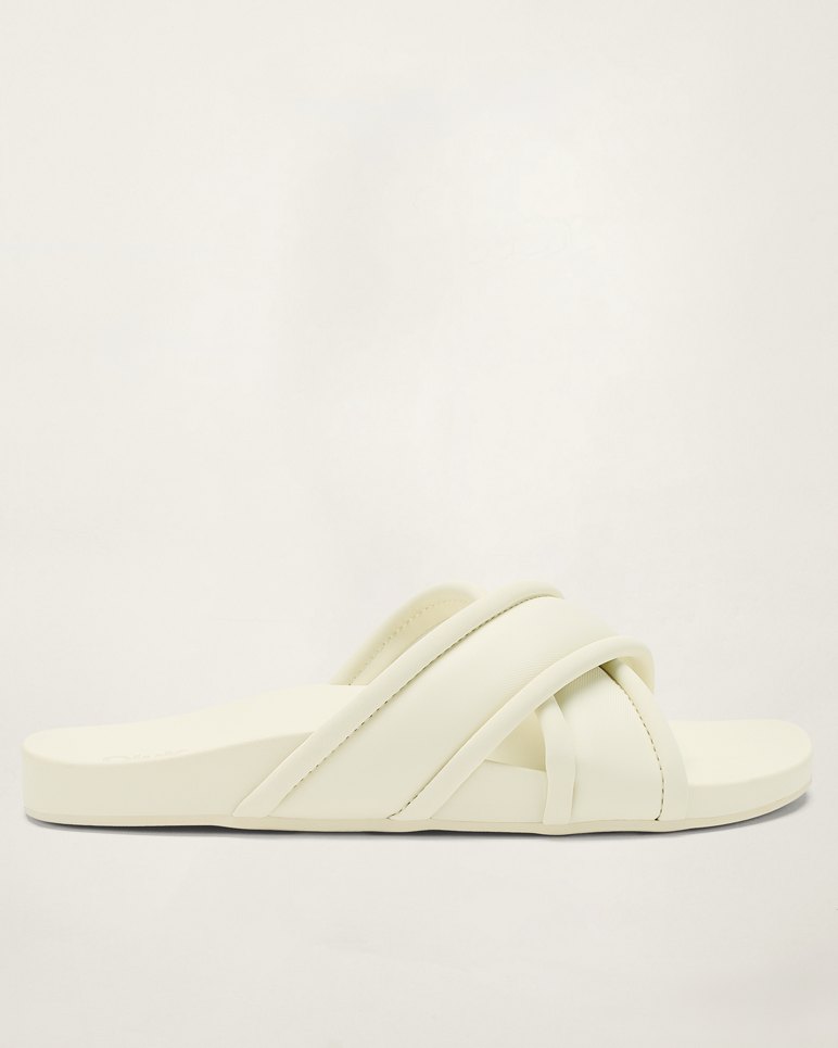 Women's OluKai Ani Slide Sandals - White Sand