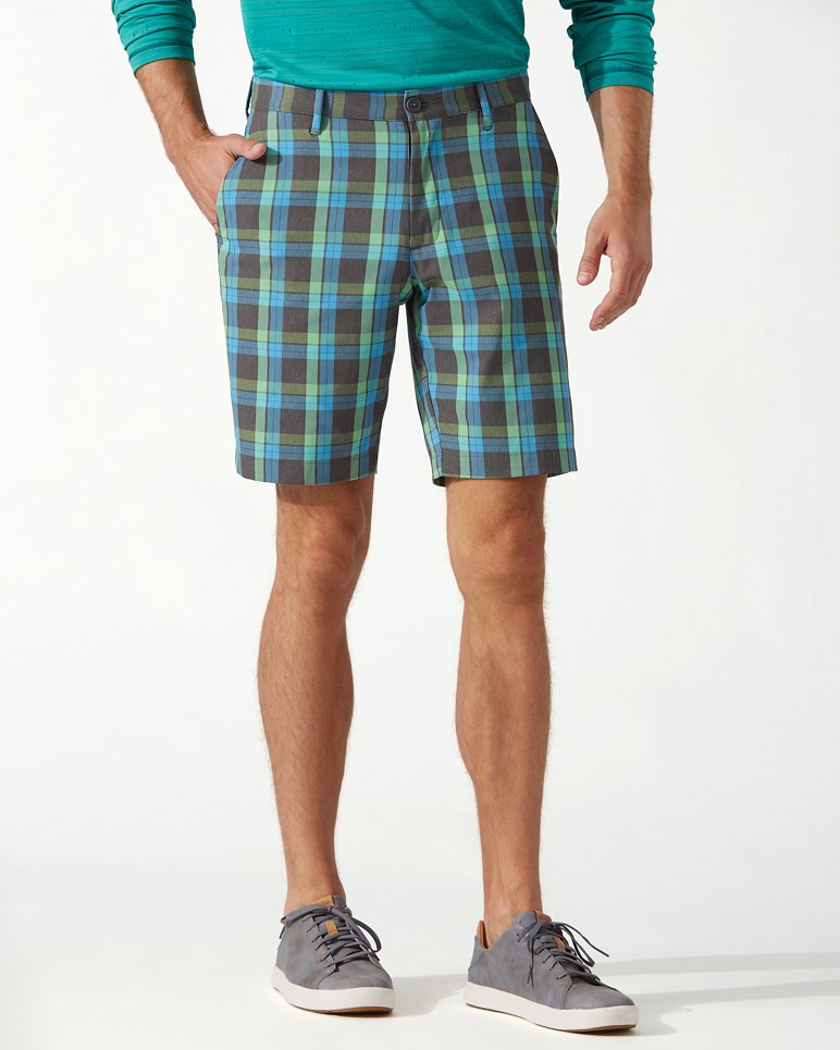 Big & Tall Cambria Driver IslandZoneÂ® Plaid Shorts - New Grey