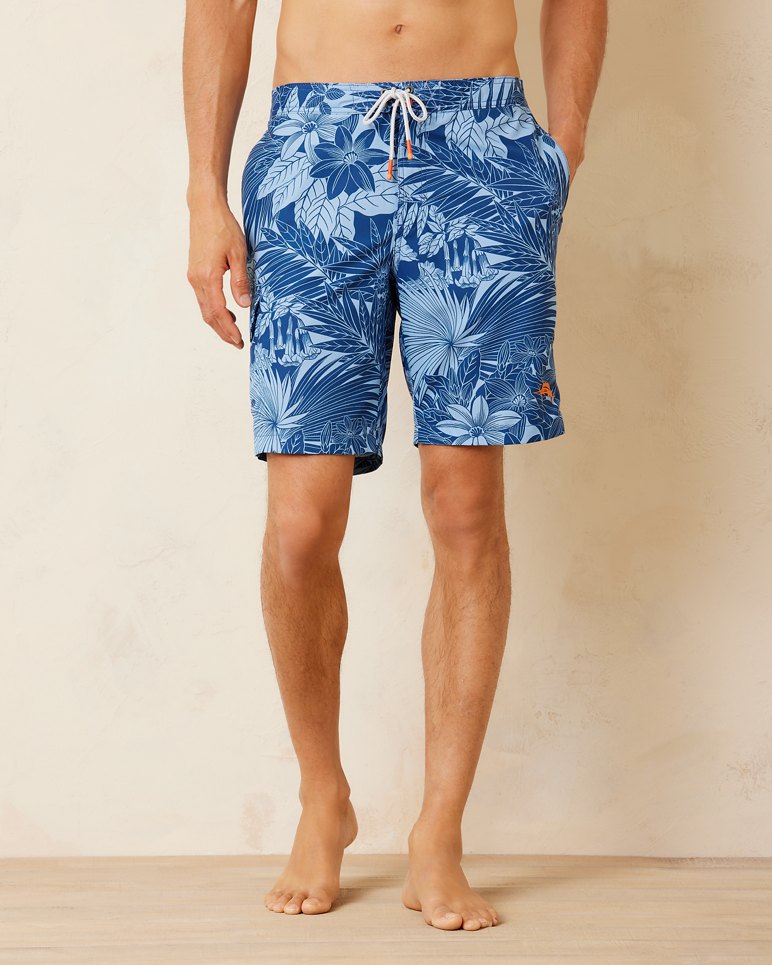 Big & Tall Baja Santiago Palms Boardshorts - Dark Blue Muse
