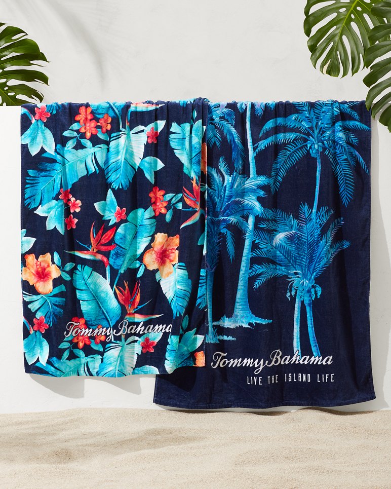 Palms Grove & Blue Muse Beach Towels — Set of 2 - Multicolor