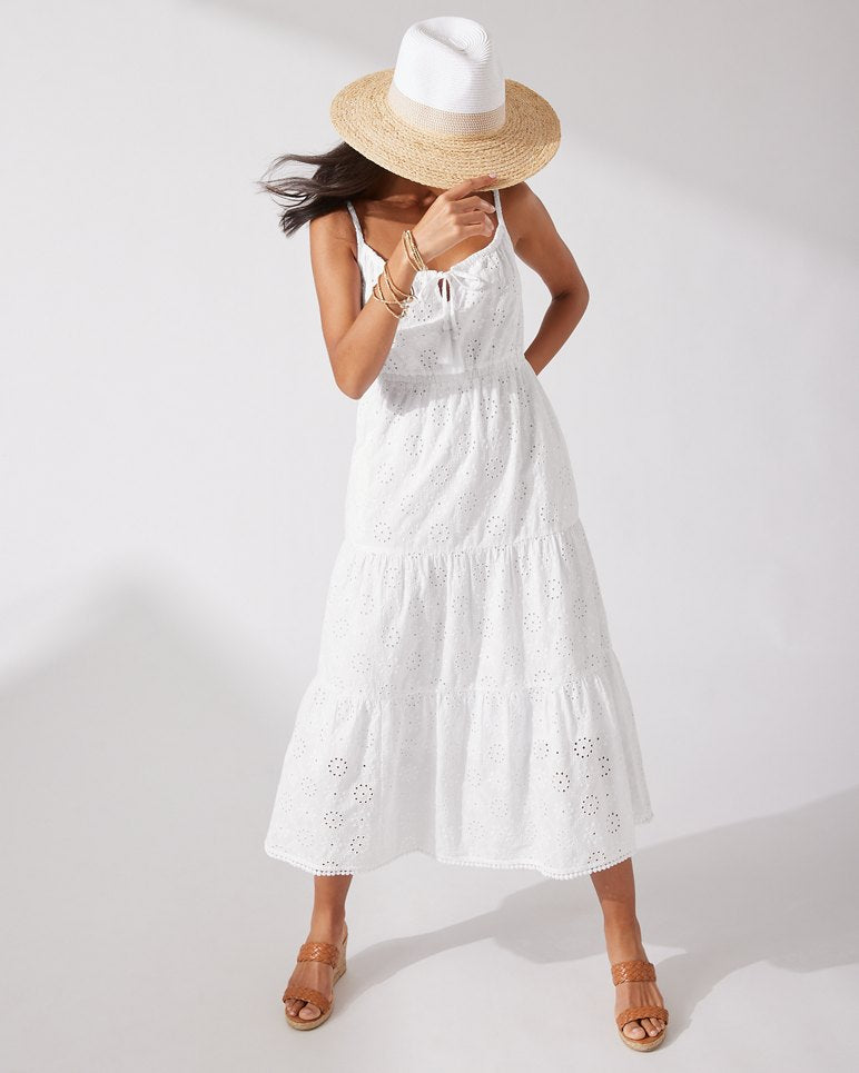 Harbour Eyelet Tiered Midi Dress