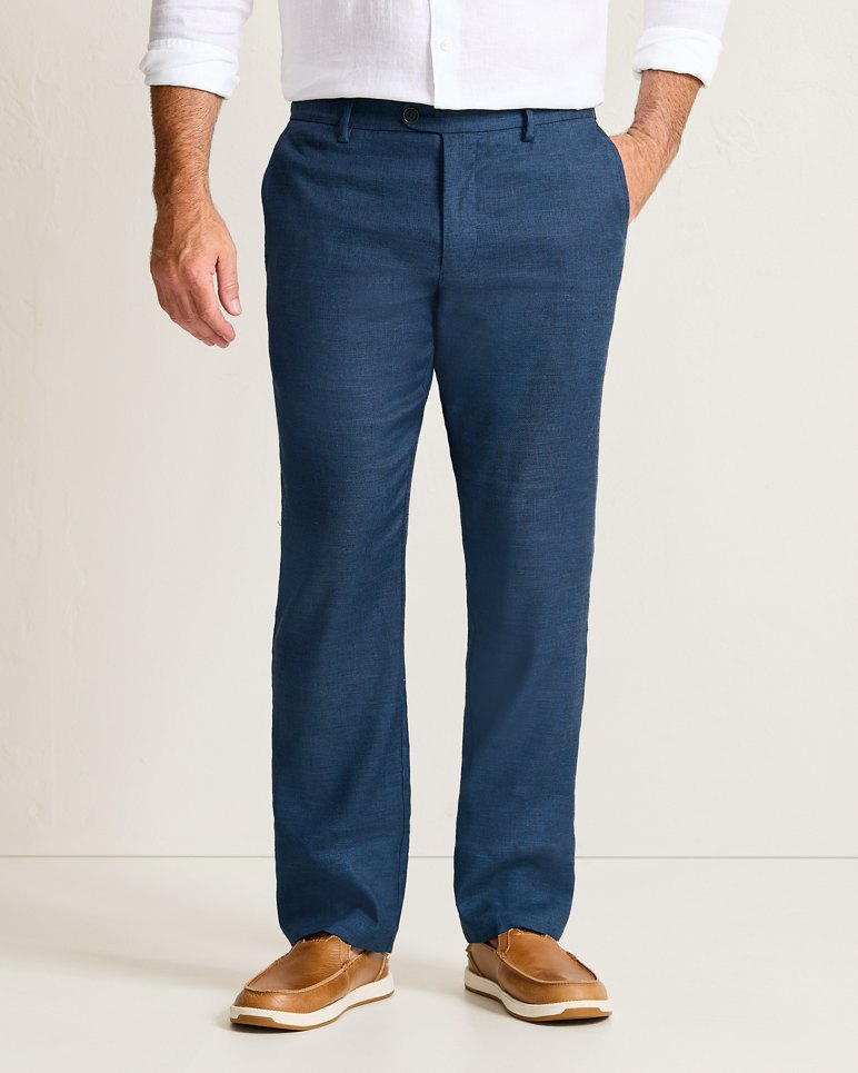 Latigo Beach Linen-Blend Flat-Front Pants