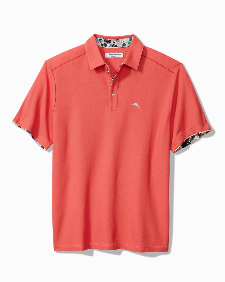 Tropicano Blooms Five O'Clock IslandZone® Polo - Coral Reef