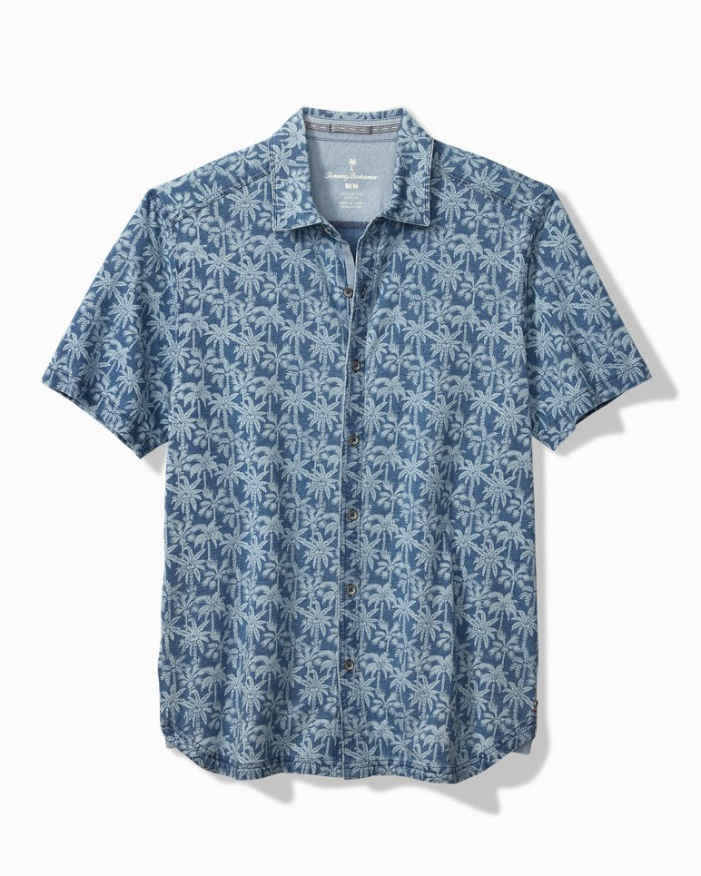 Palm Grotto Camp Shirt - Faded Indigo