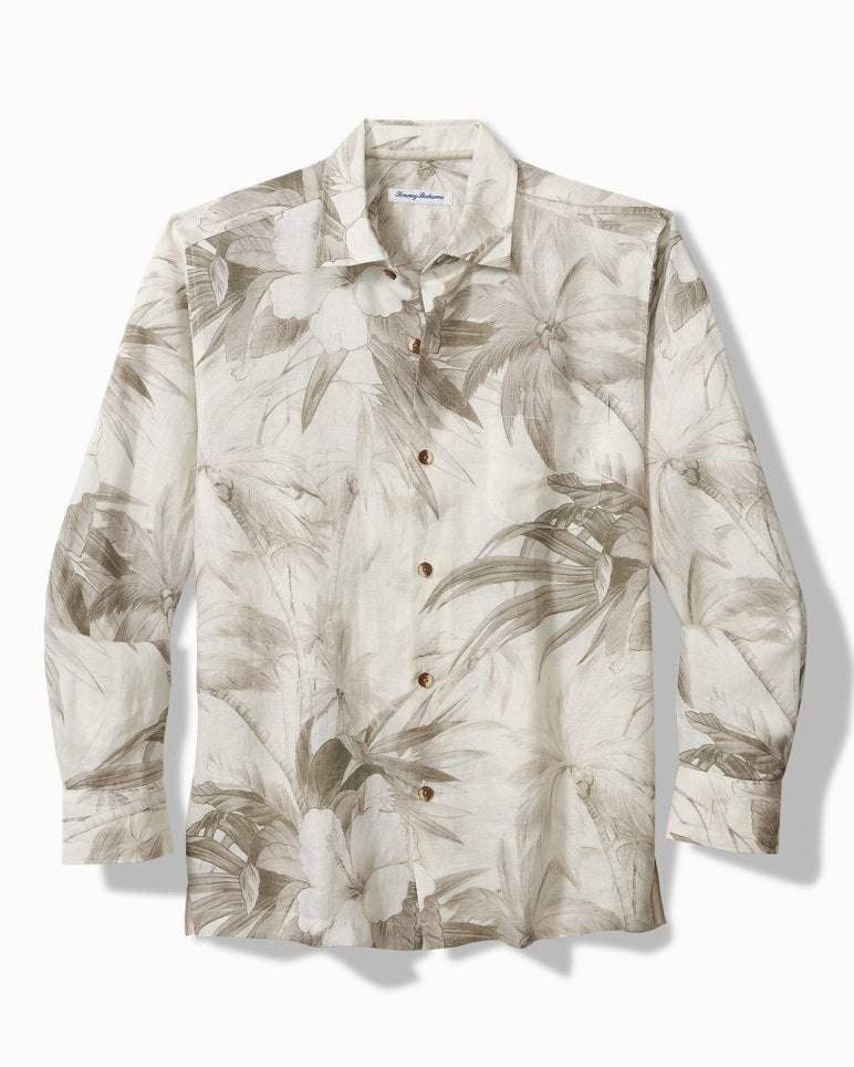 Flora Oasis Long-Sleeve Linen Shirt