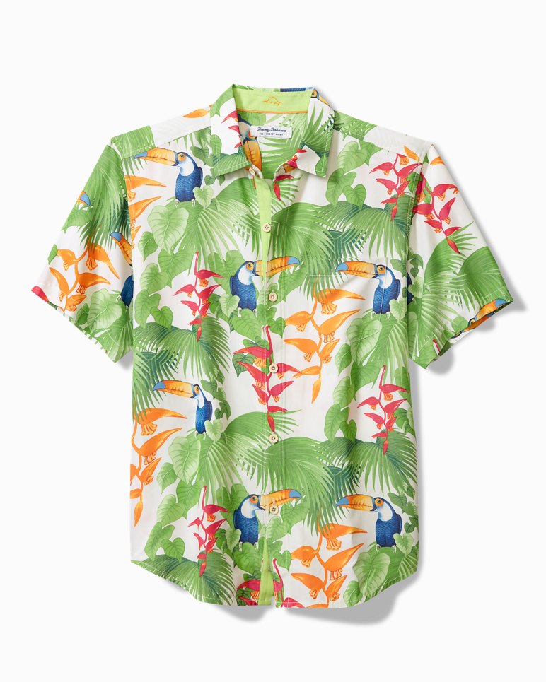 Coconut Point Toucan Chats IslandZone® Camp Shirt - White