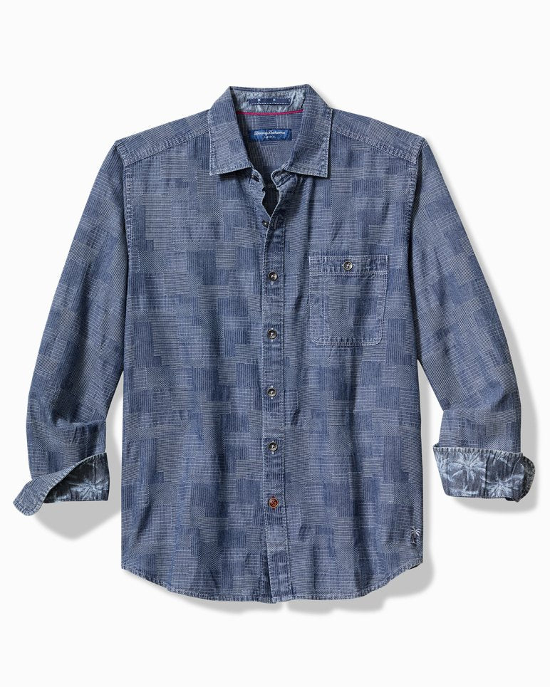 Paradise Patchwork Long-Sleeve Shirt - Blue Jean