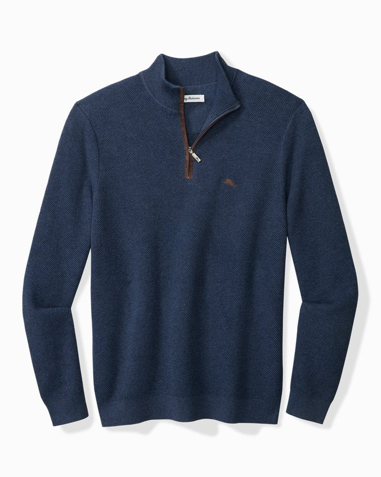 Marlin Luxe Half-Zip Sweater - Dockside Blue Heather