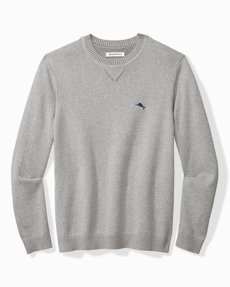 Marlin Luxe Crew Sweater - Light Grey Heather