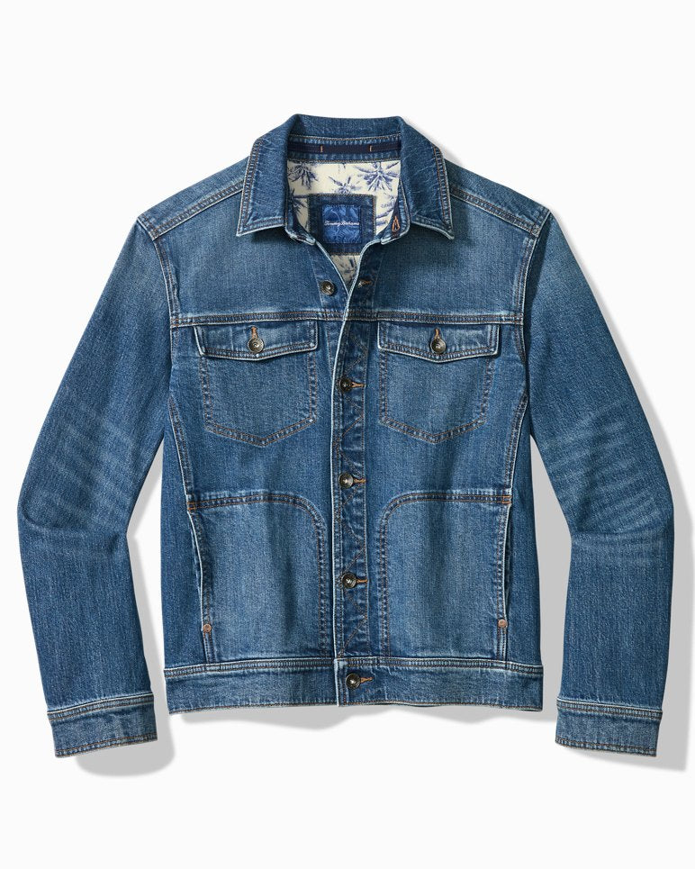 Indigo Palms Trucker Jacket - Med Coastal Wash