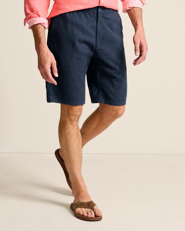 Linen In Paradise Elastic Waist 10-Inch Shorts