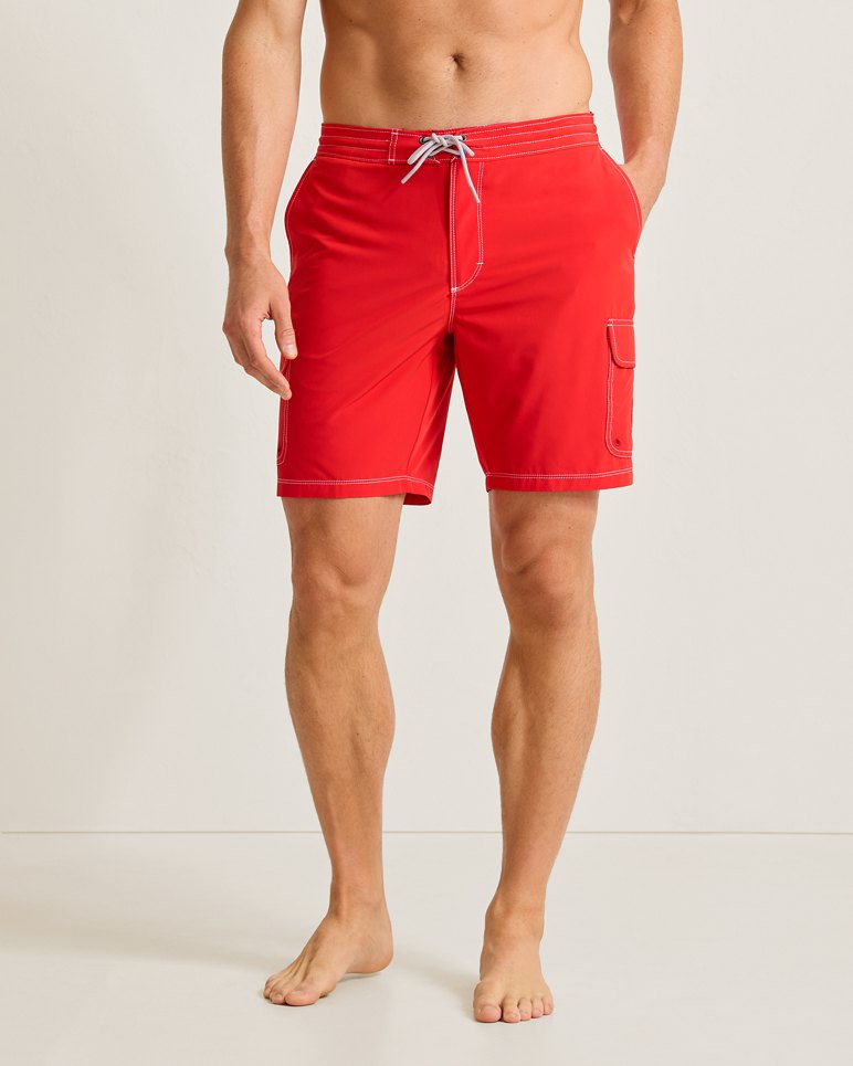 Baja Bay 8-Inch Boardshorts - Red Tulip