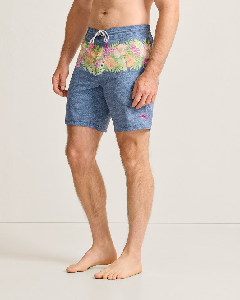 Baja Lei Over 8-Inch Boardshorts - Dress Blues