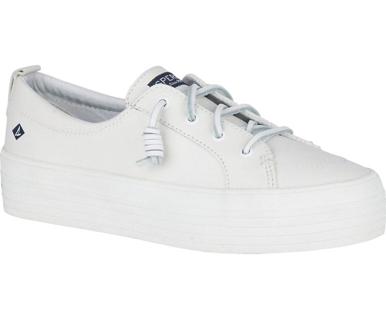 Women's Sperry Crest Vibe Platform Leather Sneaker White