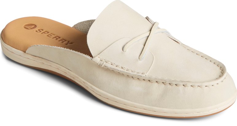 Women's Sperry Mulefish Leather Mule Off-White