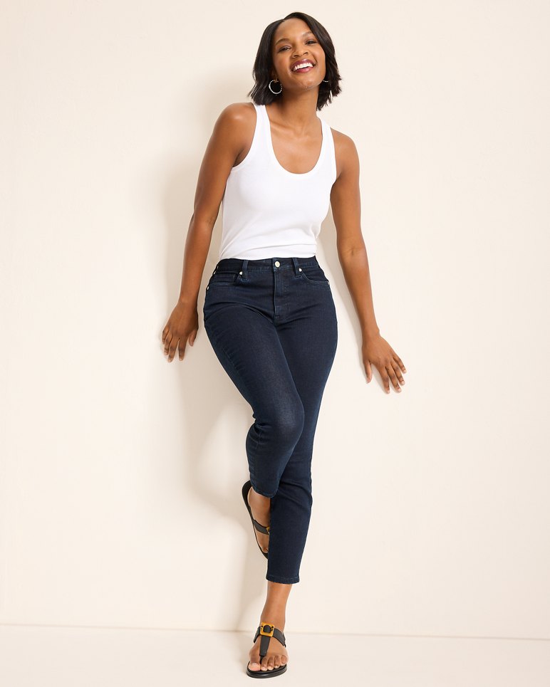 INDIGO HIGH RISE ANKLE SKINNY