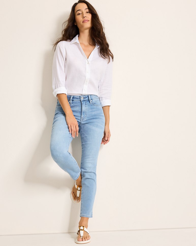 INDIGO HIGH RISE ANKLE SKINNY