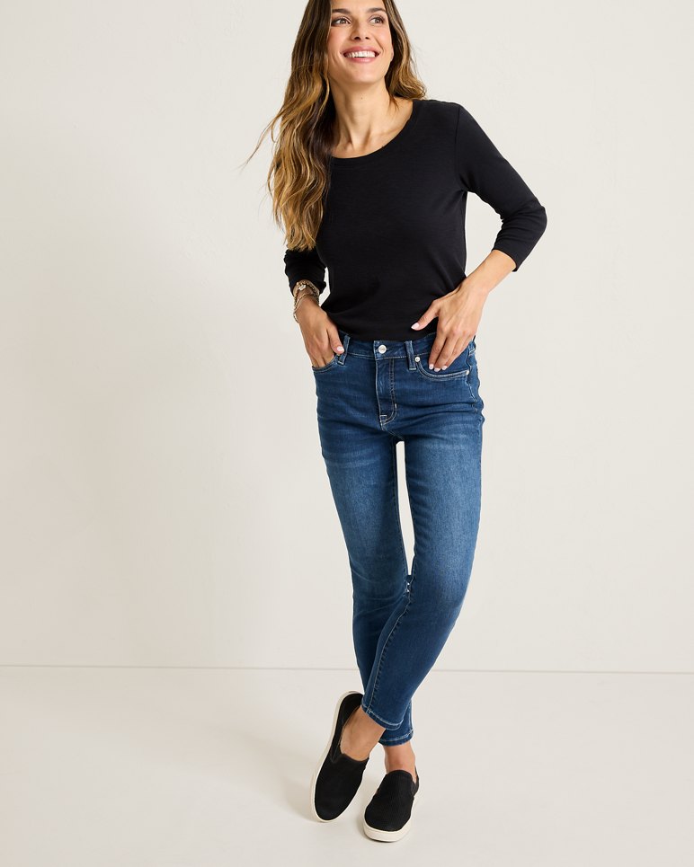 INDIGO HIGH RISE ANKLE SKINNY