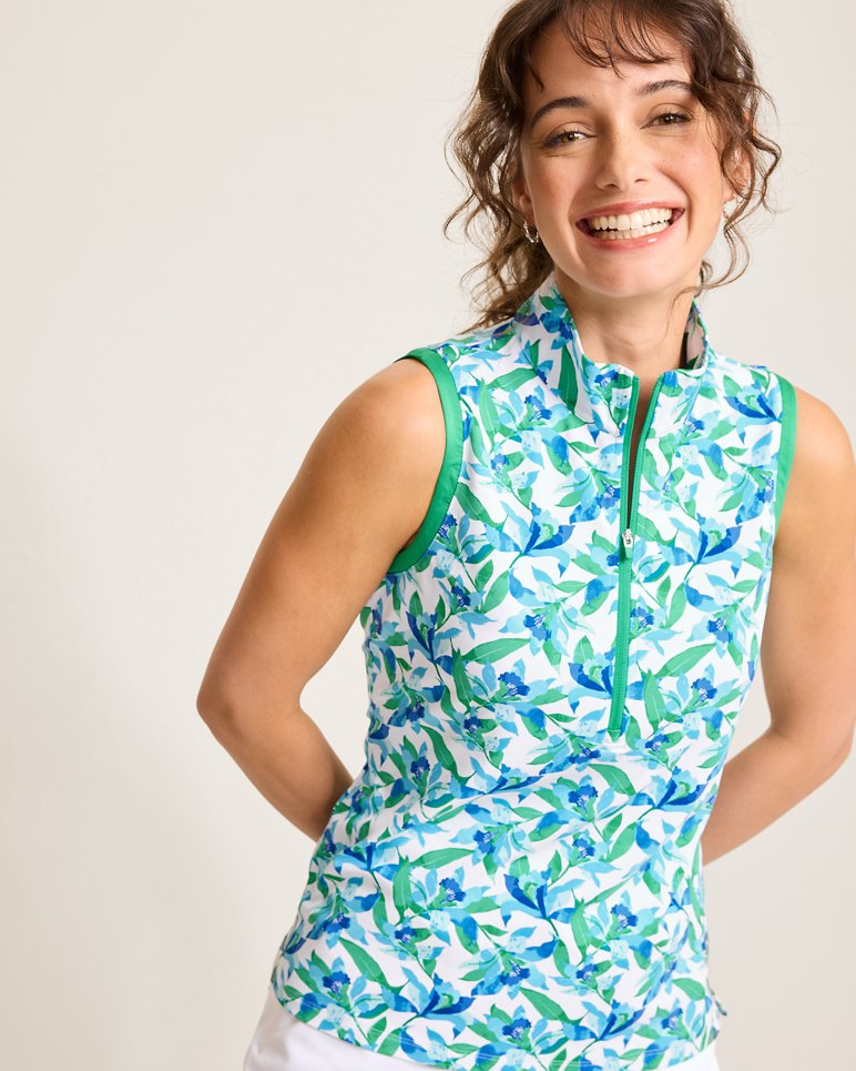 Aubrey Seaside Brights IslandZone® Mock Top - White