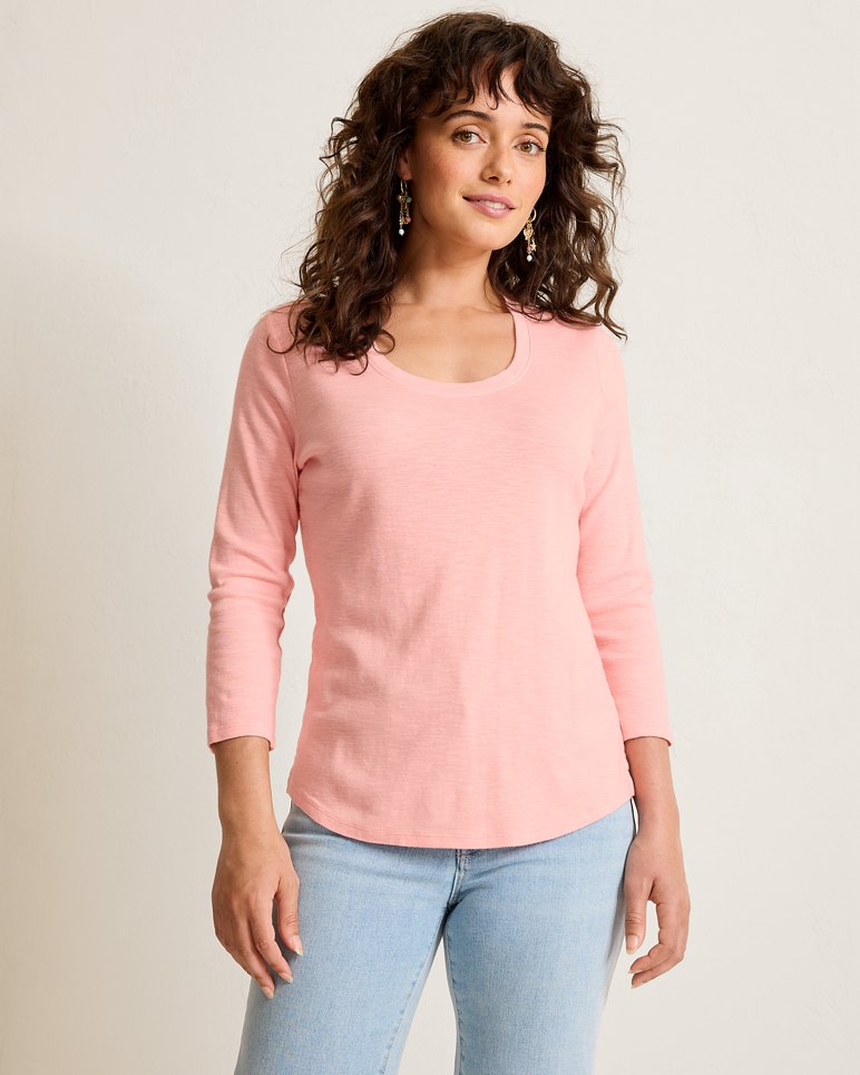 ASHBY ISLES RIB 3/4 SLV SCOOP