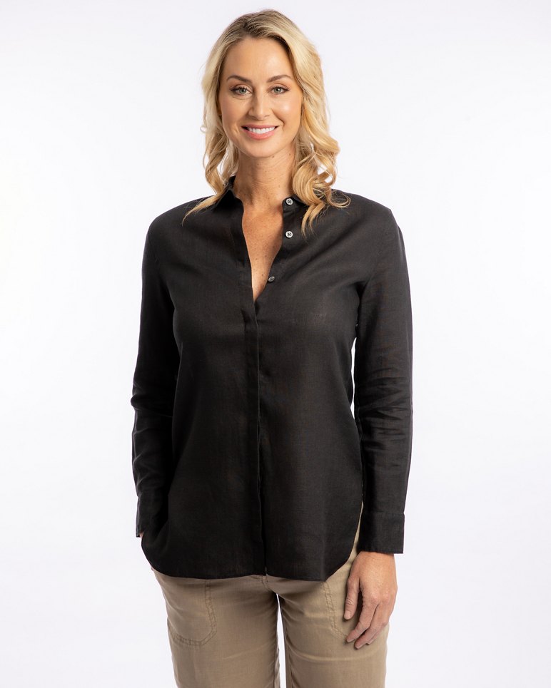 Two Palms Long Sleeve Linen Tunic