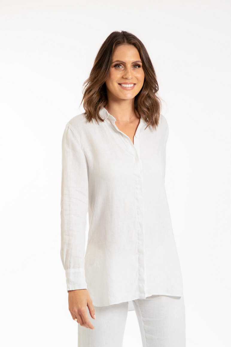 Two Palms Long Sleeve Linen Tunic