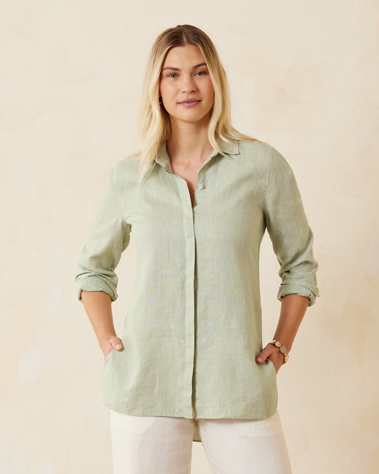 Two Palms Long Sleeve Linen Tunic