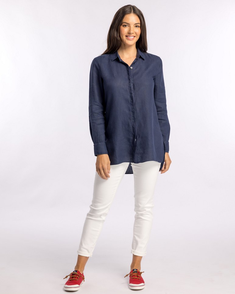 Two Palms Long Sleeve Linen Tunic