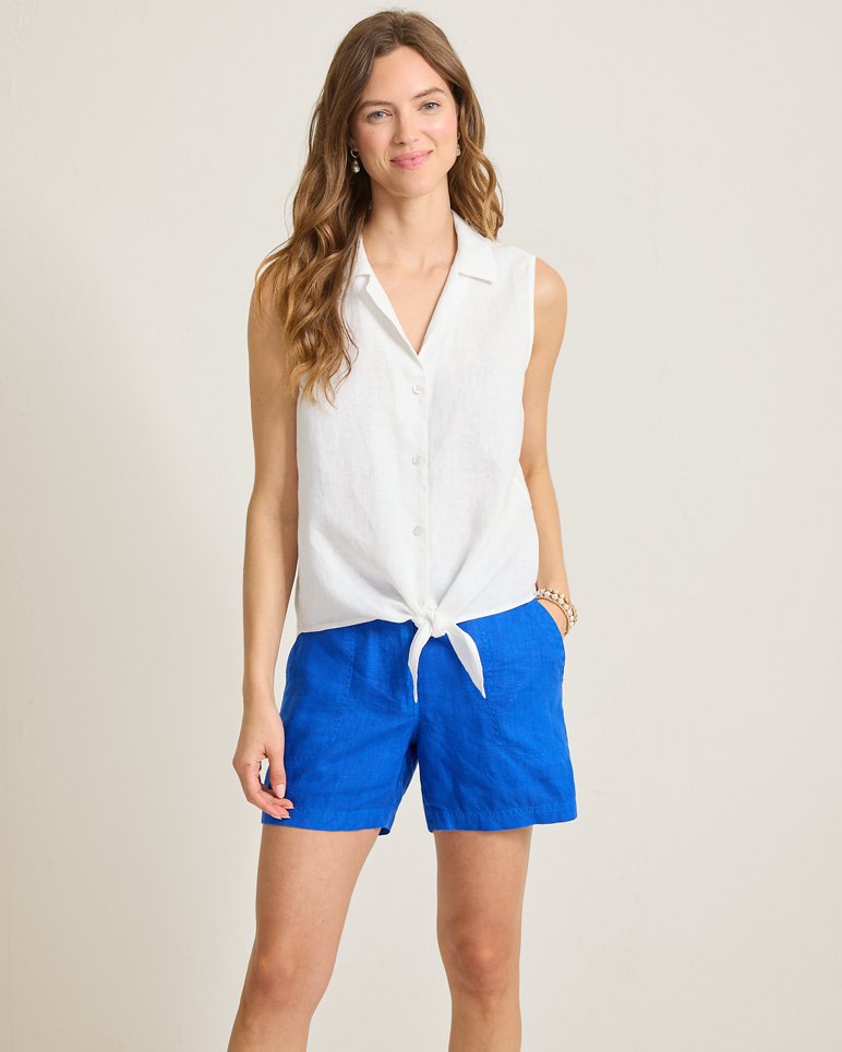 Two Palms Sleeveless Linen Shirt