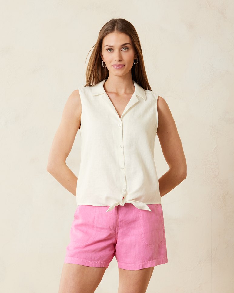 Two Palms Sleeveless Linen Shirt