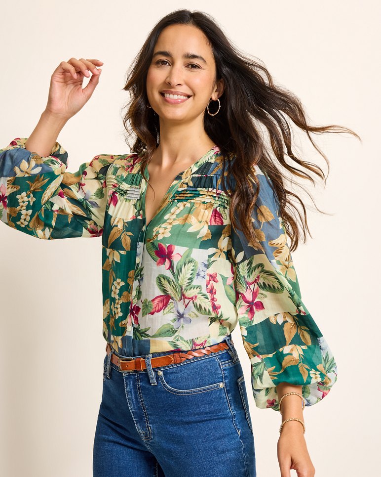 Hightide Flora Pintuck Blouse - Bonsai