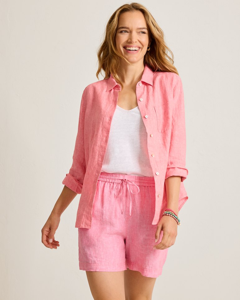 Coastalina Relaxed Long Sleeve Linen Shirt