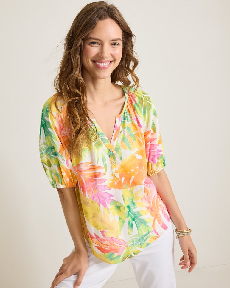 TROPICANA ISLE PUFF SLV TOP