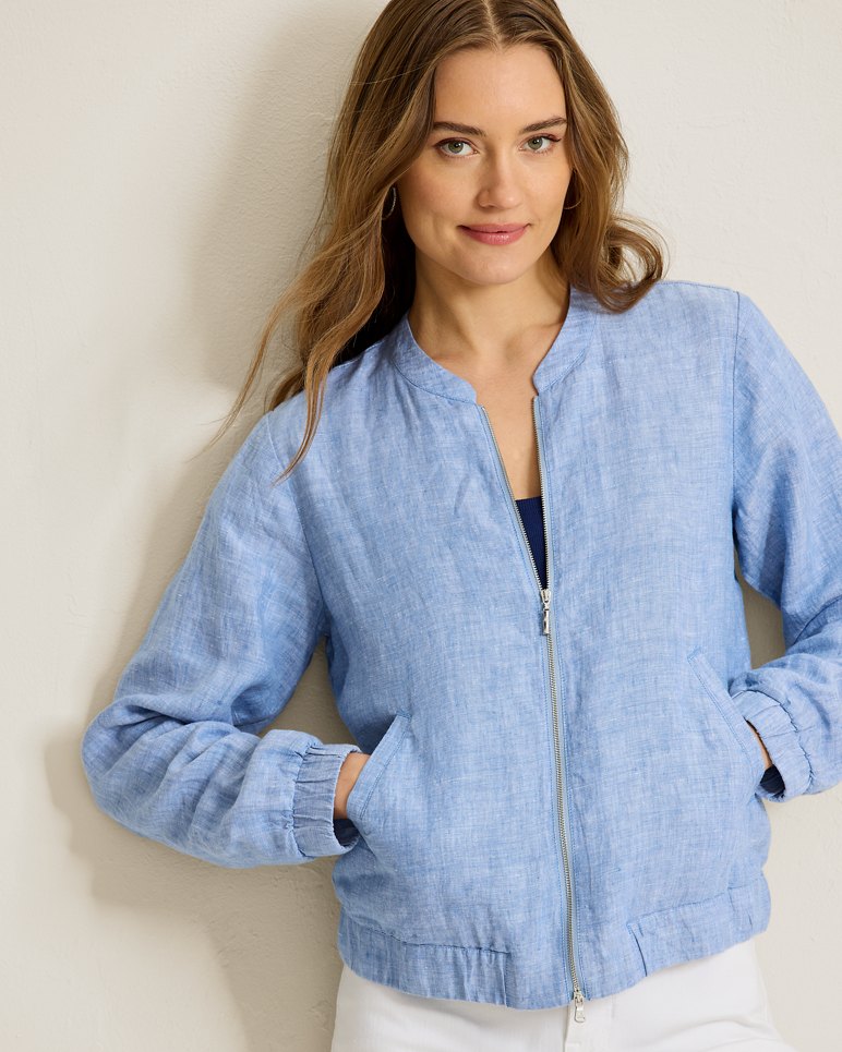 TWO PALMS LINEN BOMBER