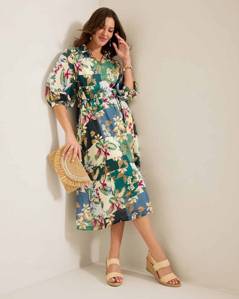 Hightide Flora Midi Shirt Dress - Bonsai