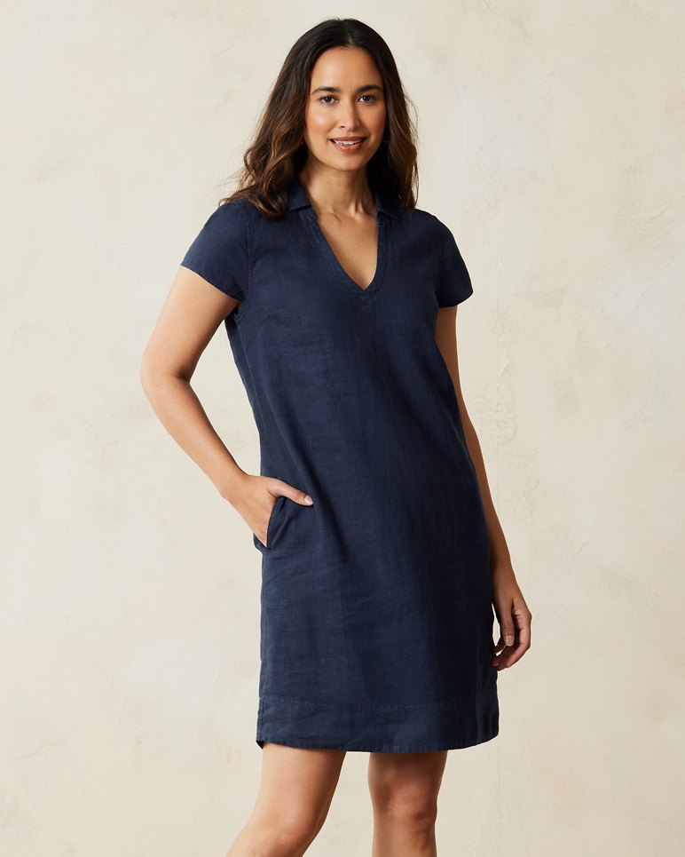 Two Palms Linen Collared Dress