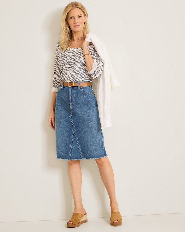 Denim Midi Skirt - Tidal Wash