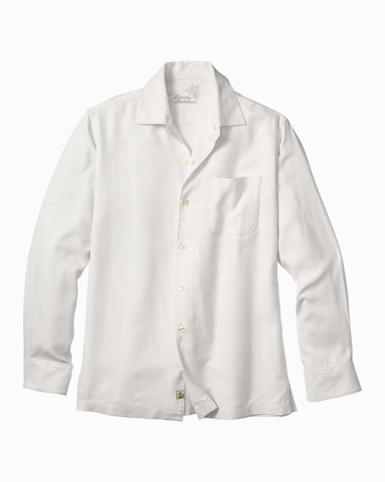 Catalina Twill Long-Sleeve Silk Shirt