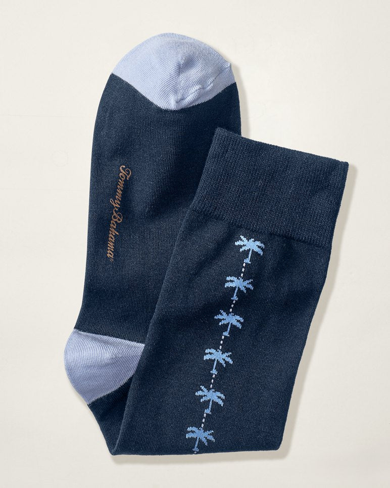 Palm Clocking Socks - Navy