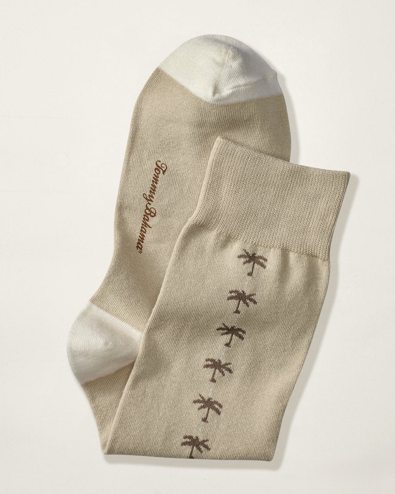 Palm Clocking Socks - Stone