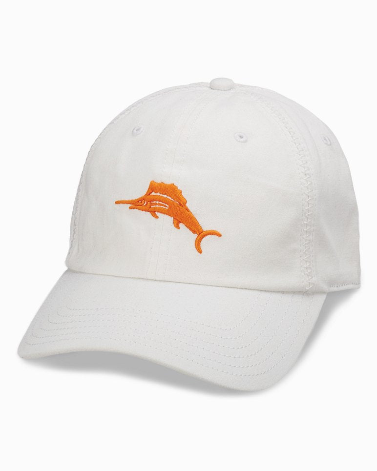 Marlin Embroidered Baseball Cap - White