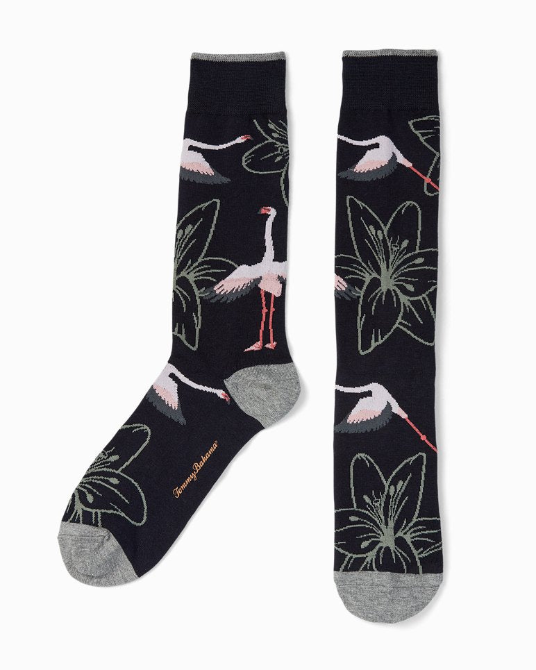 Flamingo In Flight Socks - Navy