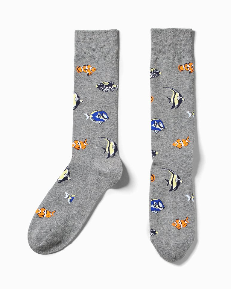 Marine Life Socks - Grey Heather