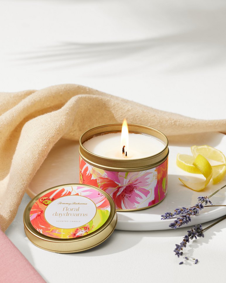 Floral Daydreams Travel Candle Tin - Gold