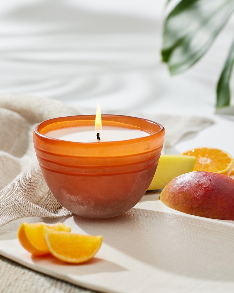 Maui Mango 6.2-oz. Beach Glass Candle - Maui Mango