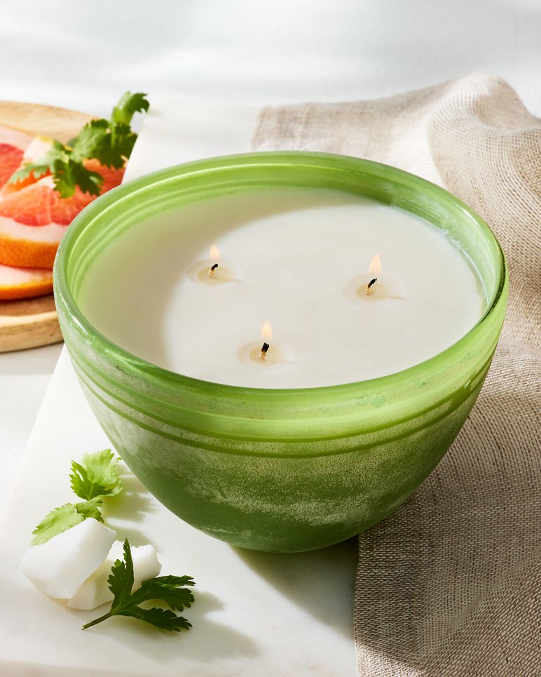Pineapple Cilantro 19-oz. Beach Glass Candle - Pineapple Cilantro