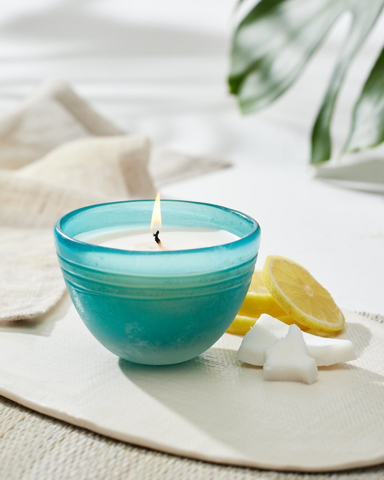 Coconut Oasis 6.2-oz. Beach Glass Candle - Coconut Oasis