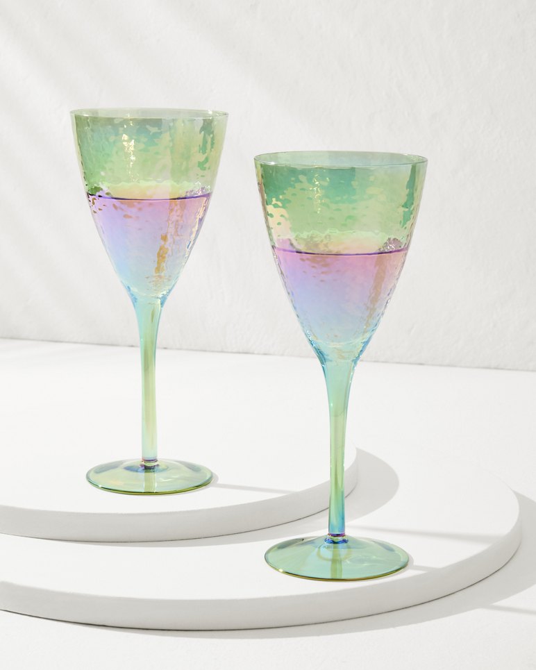 Luster Wine Glasses — Set of 2 - Light Blue