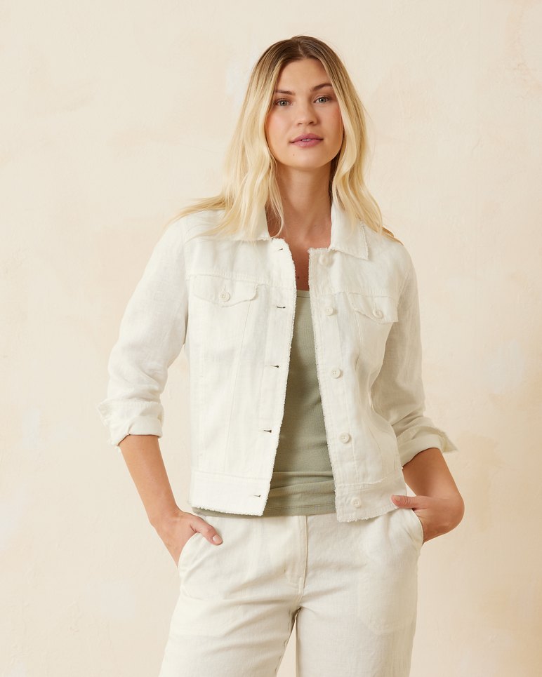 Two Palms Linen Raw Edge Jacket